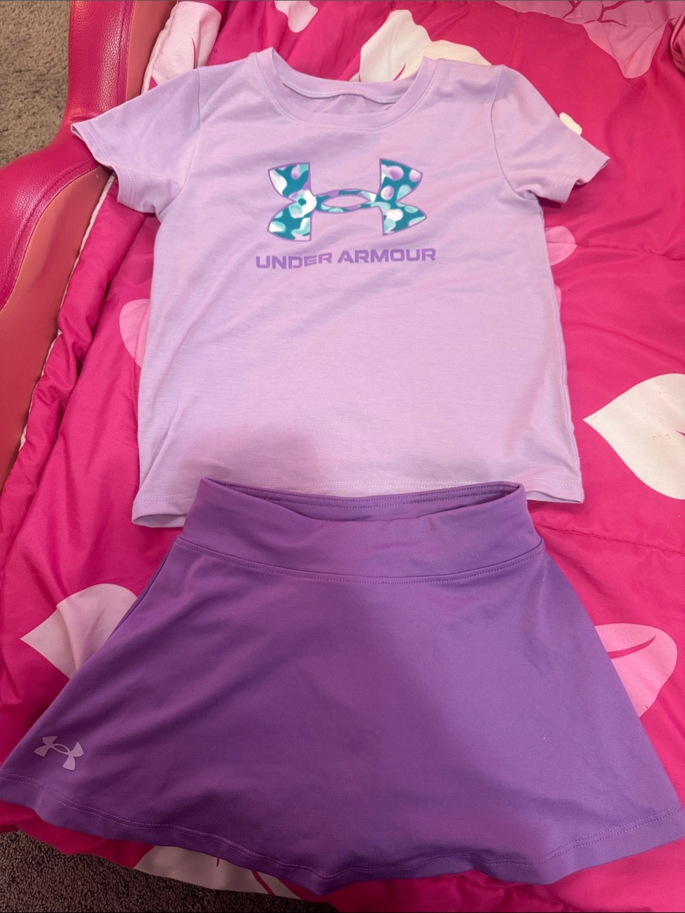 Under Armour Lavender Tee with Purple Skort Set